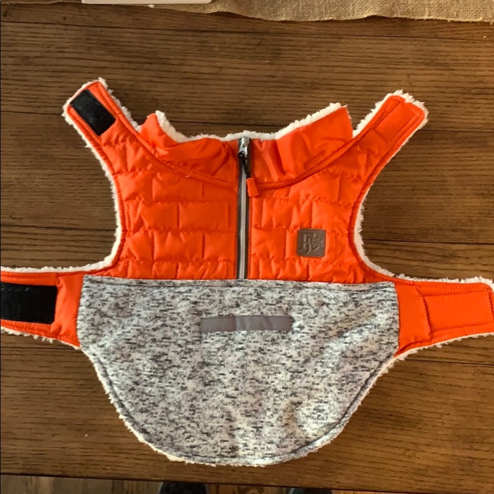 Fleece extra-small reflective dog jacket.